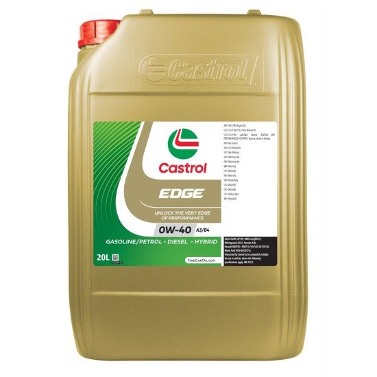 CASTROL EDGE, A3/B4 Λάδι κινητήρα
0W-40, 20l, εν μέρει συνθετικό λάδι CASTROL EDGE, A3/B4 Λάδι κινητήρα
0W-40, 20l, εν μέρει συνθετικό λάδι