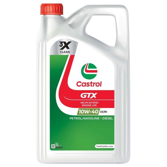 CASTROL GTX, A3/B4 Λάδι κινητήρα
10W-40, 5l, εν μέρει συνθετικό λάδι CASTROL GTX, A3/B4 Λάδι κινητήρα
10W-40, 5l, εν μέρει συνθετικό λάδι
