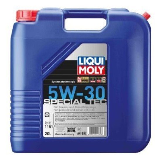 LIQUI MOLY Special Tec Λάδι κινητήρα
5W-30, 20l LIQUI MOLY Special Tec Λάδι κινητήρα
5W-30, 20l