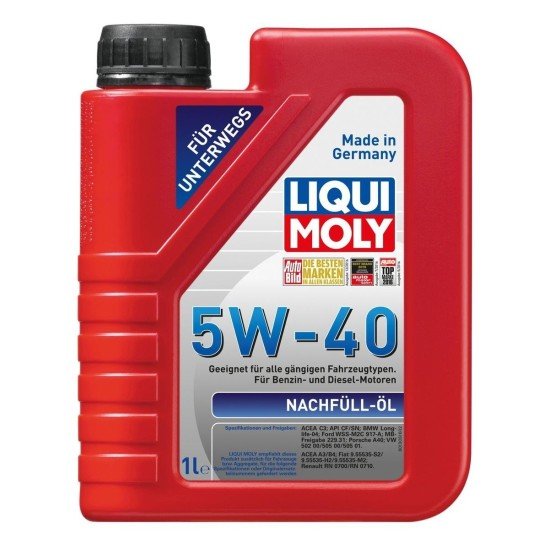LIQUI MOLY Nachfüll-Öl Λάδι κινητήρα
5W-40, 1l LIQUI MOLY Nachfüll-Öl Λάδι κινητήρα
5W-40, 1l