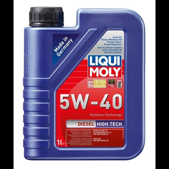 LIQUI MOLY Diesel, High Tech Λάδι κινητήρα
5W-40, 1l, εν μέρει συνθετικό λάδι LIQUI MOLY Diesel, High Tech Λάδι κινητήρα
5W-40, 1l, εν μέρει συνθετικό λάδι