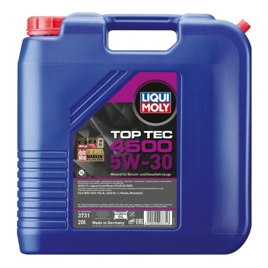LIQUI MOLY Top Tec, 4500 Λάδι κινητήρα
5W-30, 20l LIQUI MOLY Top Tec, 4500 Λάδι κινητήρα
5W-30, 20l