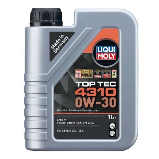 LIQUI MOLY Top Tec, 4310 Λάδι κινητήρα
0W-30, 1l LIQUI MOLY Top Tec, 4310 Λάδι κινητήρα
0W-30, 1l