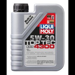 LIQUI MOLY Top Tec, 4300 Λάδι κινητήρα
5W-30, 1l, Πλήρως συνθετικό λάδι LIQUI MOLY Top Tec, 4300 Λάδι κινητήρα
5W-30, 1l, Πλήρως συνθετικό λάδι
