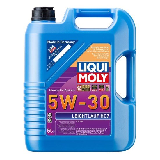 LIQUI MOLY Leichtlauf, HC7 Λάδι κινητήρα
5W-30, 5l, Πλήρως συνθετικό λάδι LIQUI MOLY Leichtlauf, HC7 Λάδι κινητήρα
5W-30, 5l, Πλήρως συνθετικό λάδι