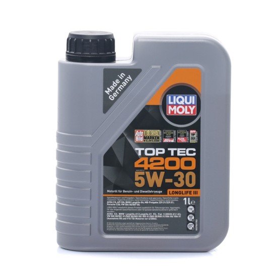 LIQUI MOLY Top Tec, 4200 Λάδι κινητήρα
5W-30, 1l LIQUI MOLY Top Tec, 4200 Λάδι κινητήρα
5W-30, 1l
