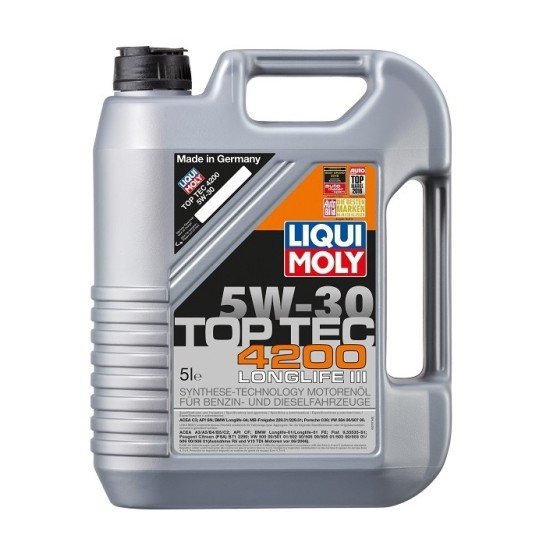 LIQUI MOLY Top Tec, 4200 Λάδι κινητήρα
5W-30, 5l LIQUI MOLY Top Tec, 4200 Λάδι κινητήρα
5W-30, 5l