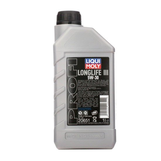 LIQUI MOLY Profi Longlife III Λάδι κινητήρα
5W-30, 1l LIQUI MOLY Profi Longlife III Λάδι κινητήρα
5W-30, 1l