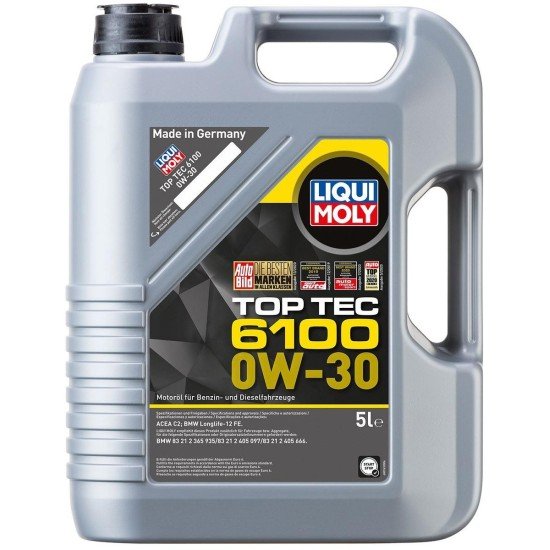 LIQUI MOLY Top Tec, 6100 Λάδι κινητήρα
0W-30, 5l LIQUI MOLY Top Tec, 6100 Λάδι κινητήρα
0W-30, 5l