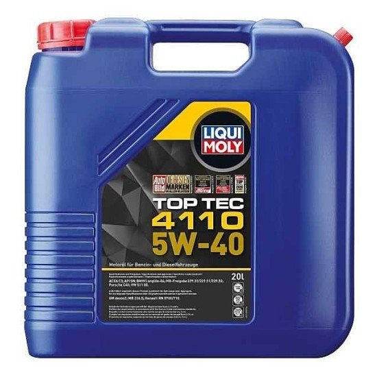 LIQUI MOLY Top Tec, 4110 Λάδι κινητήρα
5W-40, 20l LIQUI MOLY Top Tec, 4110 Λάδι κινητήρα
5W-40, 20l