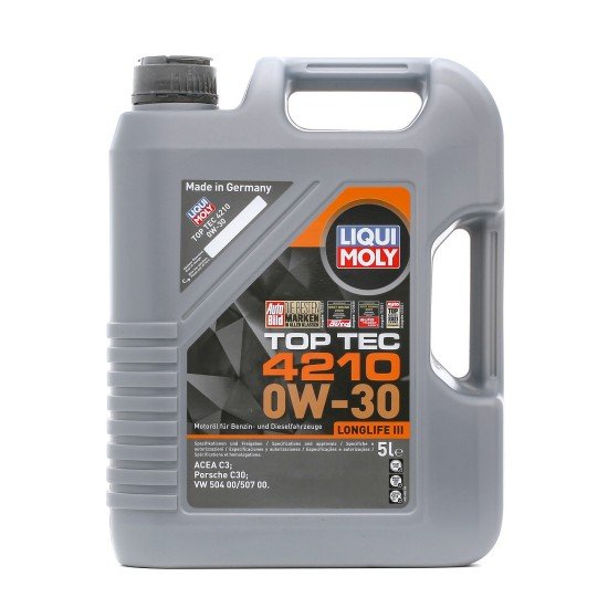 LIQUI MOLY Top Tec, 4210 Λάδι κινητήρα
0W-30, 5l LIQUI MOLY Top Tec, 4210 Λάδι κινητήρα
0W-30, 5l