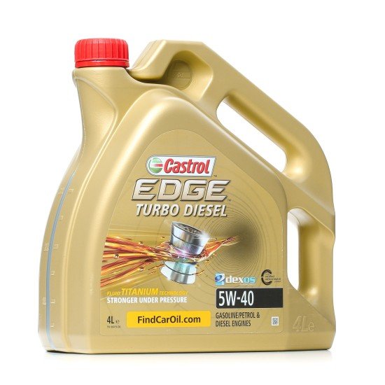 CASTROL EDGE, Turbo Diesel Λάδι κινητήρα
5W-40, 4l, Πλήρως συνθετικό λάδι CASTROL EDGE, Turbo Diesel Λάδι κινητήρα
5W-40, 4l, Πλήρως συνθετικό λάδι